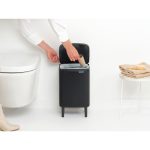 سطل زباله بو تاچ بین بلند 7 لیتر مشکی مات برابانتیا