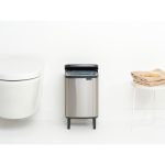 سطل زباله بو تاچ بین بلند 7 لیتر استیل مات برابانتیا