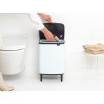 سطل زباله بو تاچ بین بلند 12 لیتر سفید برابانتیا