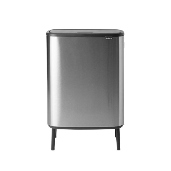 سطل زباله بو تاچ بین بلند 60 لیتر استیل مات برابانتیا