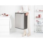 سطل زباله بو تاچ بین 2 در 30 لیتر استیل مات برابانتیا