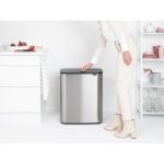 سطل زباله بو تاچ بین 2 در 30 لیتر استیل مات برابانتیا