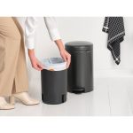 سطل زباله نیو آیکن پدالی 12 لیتر خاکستری پر برابانتیا