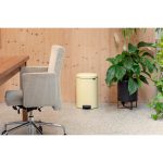 سطل زباله نیو آیکن پدالی 12 لیتر زرد ملایم برابانتیا