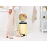 سطل زباله نیو آیکن پدالی 20 لیتر زرد ملایم برابانتیا