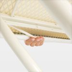 میز اتو 124 در 38 فریم سفید طرح اکرو برابانتیا