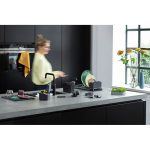 سطل زباله مواد غذایی کنار سینک خاکستری تیره برابانتیا