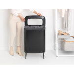 سطل رخت بو لاندری بین 2 در 45 لیتر مشکی مات برابانتیا - Image 12