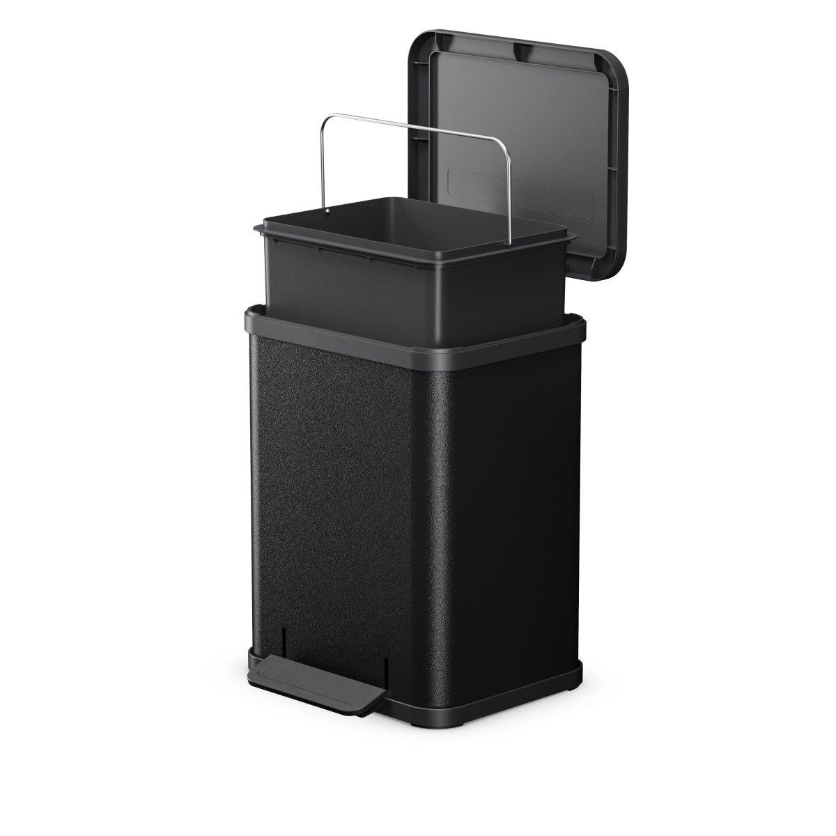 HA 016348-4 سطل زباله پدالی Öko uno Plus M مشکی هایلو - Image 1